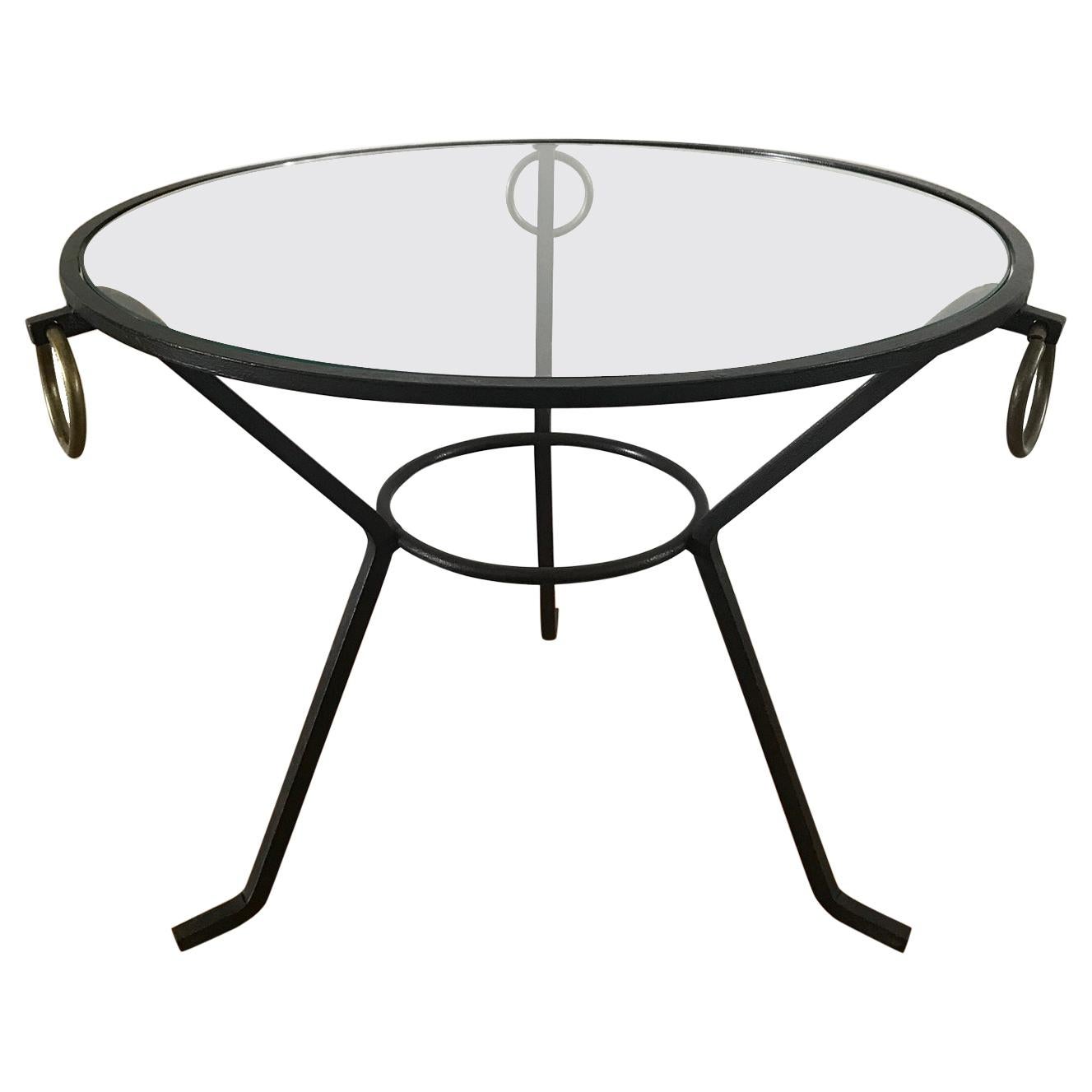 1950s Jacques Adnet Gueridon Table For Sale