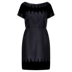 1950s Jacques Heim Demi Couture Black Velvet Applique Dress
