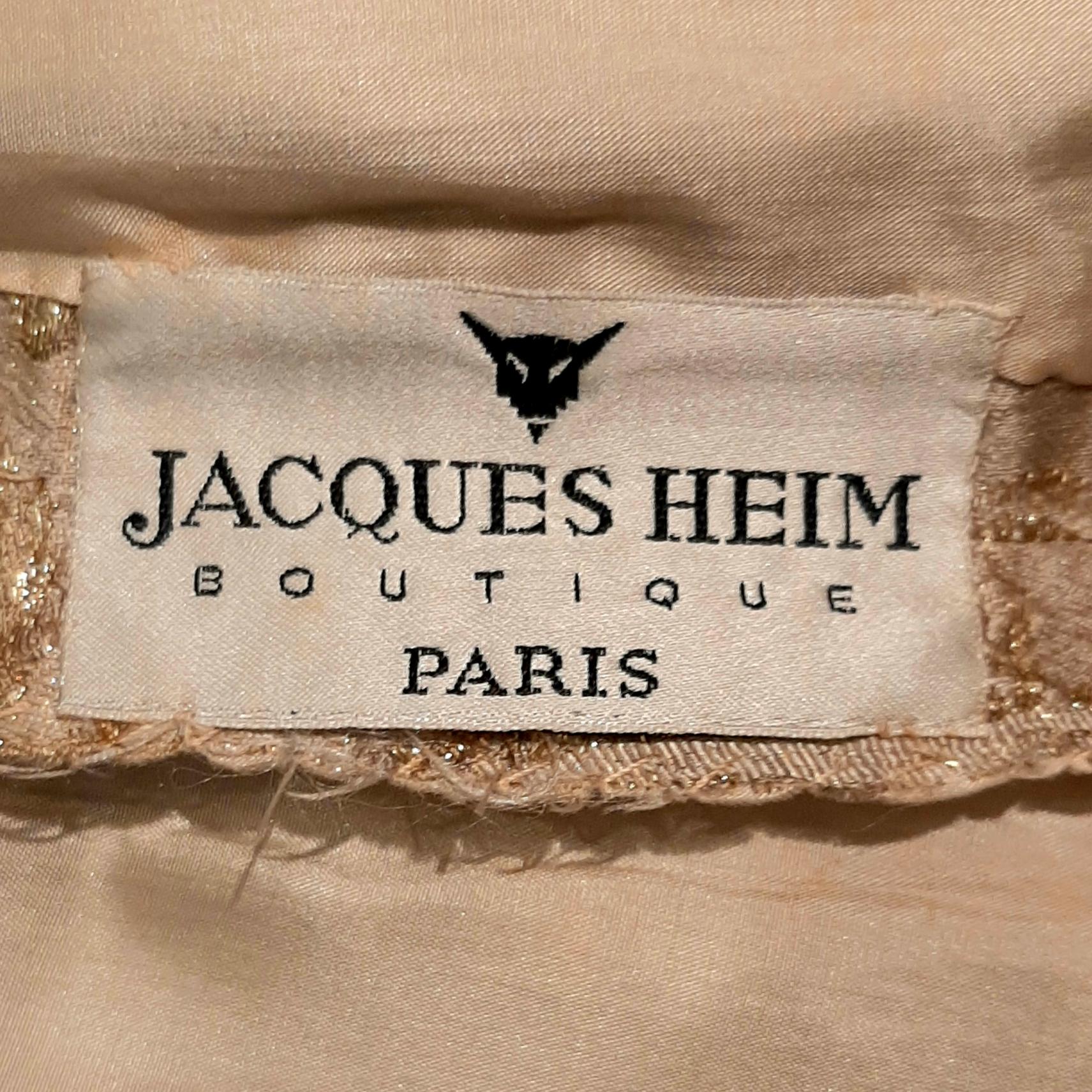1950s Jacques Heim Demi Couture Gold Brocade Dress For Sale 2