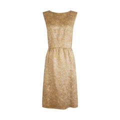 1950s Jacques Heim Demi Couture Gold Brocade Shift Dress