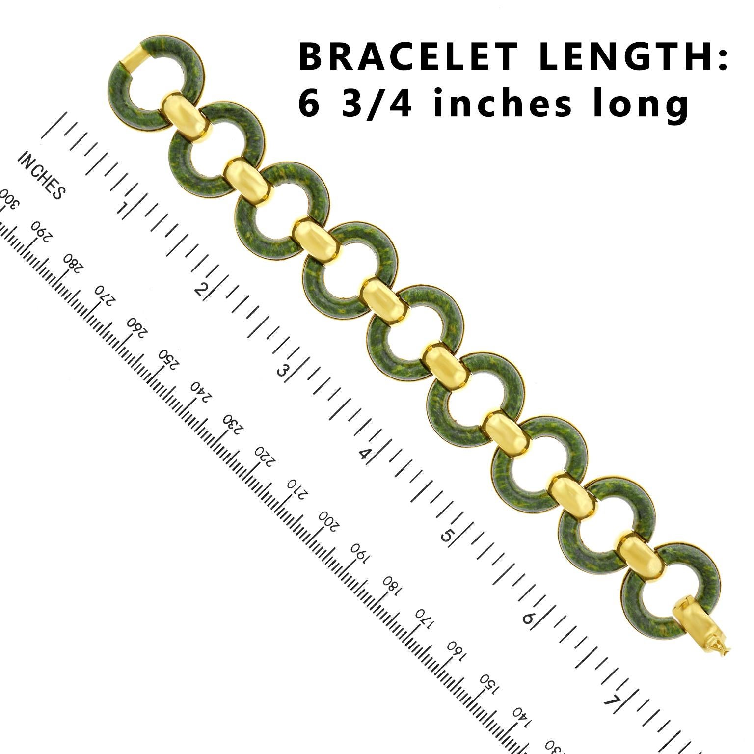 1950s Jade Set Gold Bracelet 2
