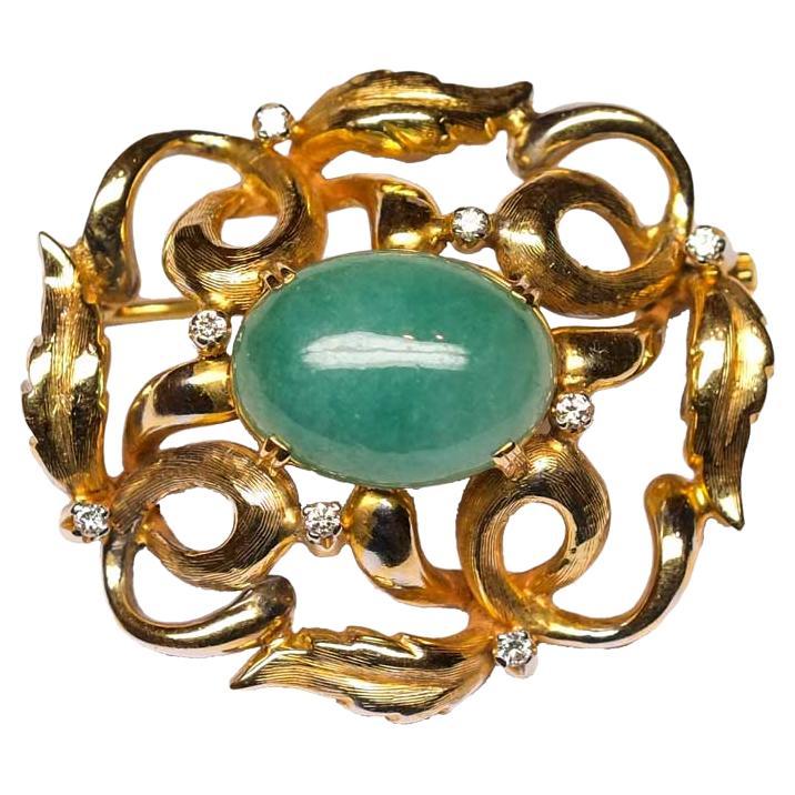 1950s Jadeite Brooch For Sale