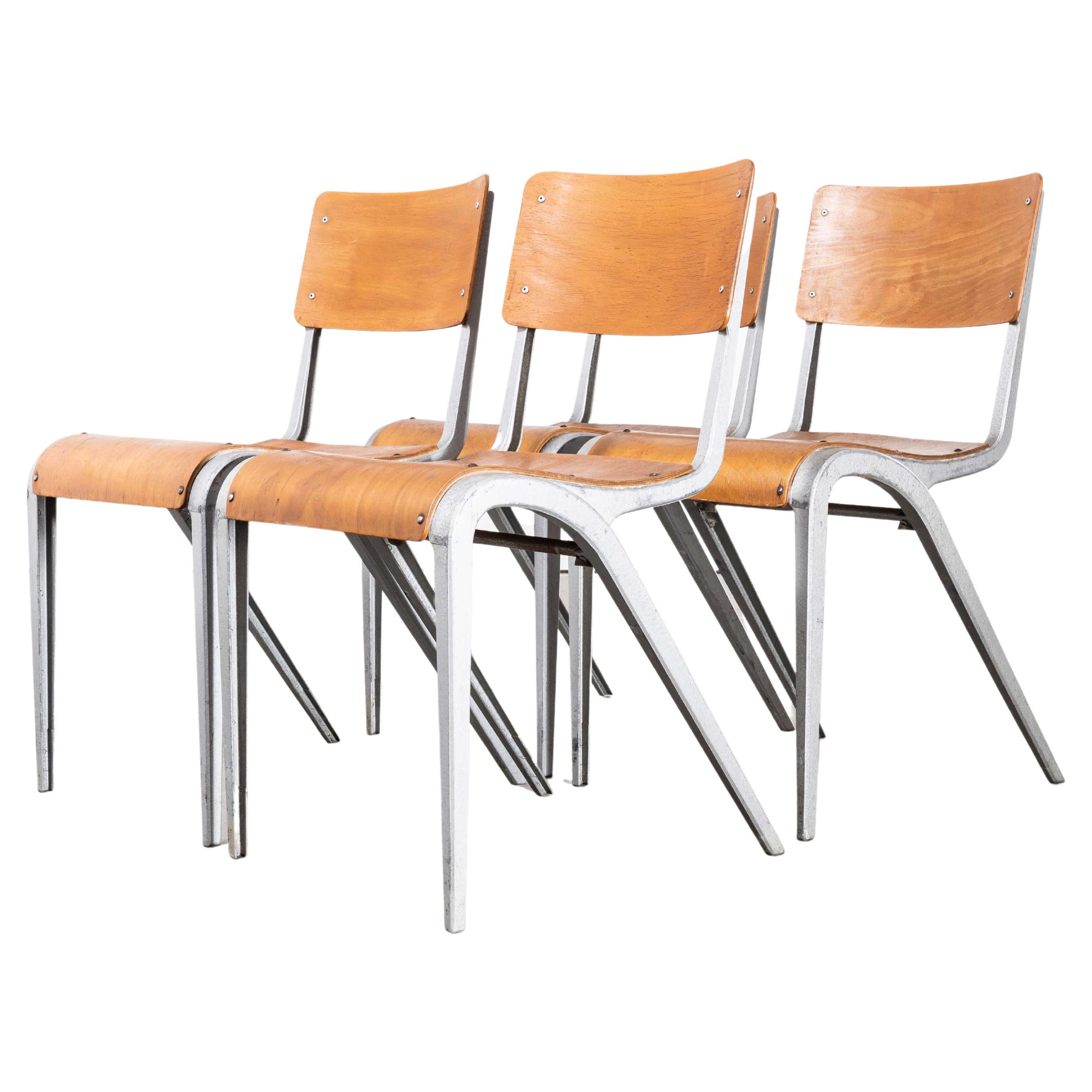 1950s James Leonard Esavian Esa Stacking Dining Chairs, Set of Four For Sale