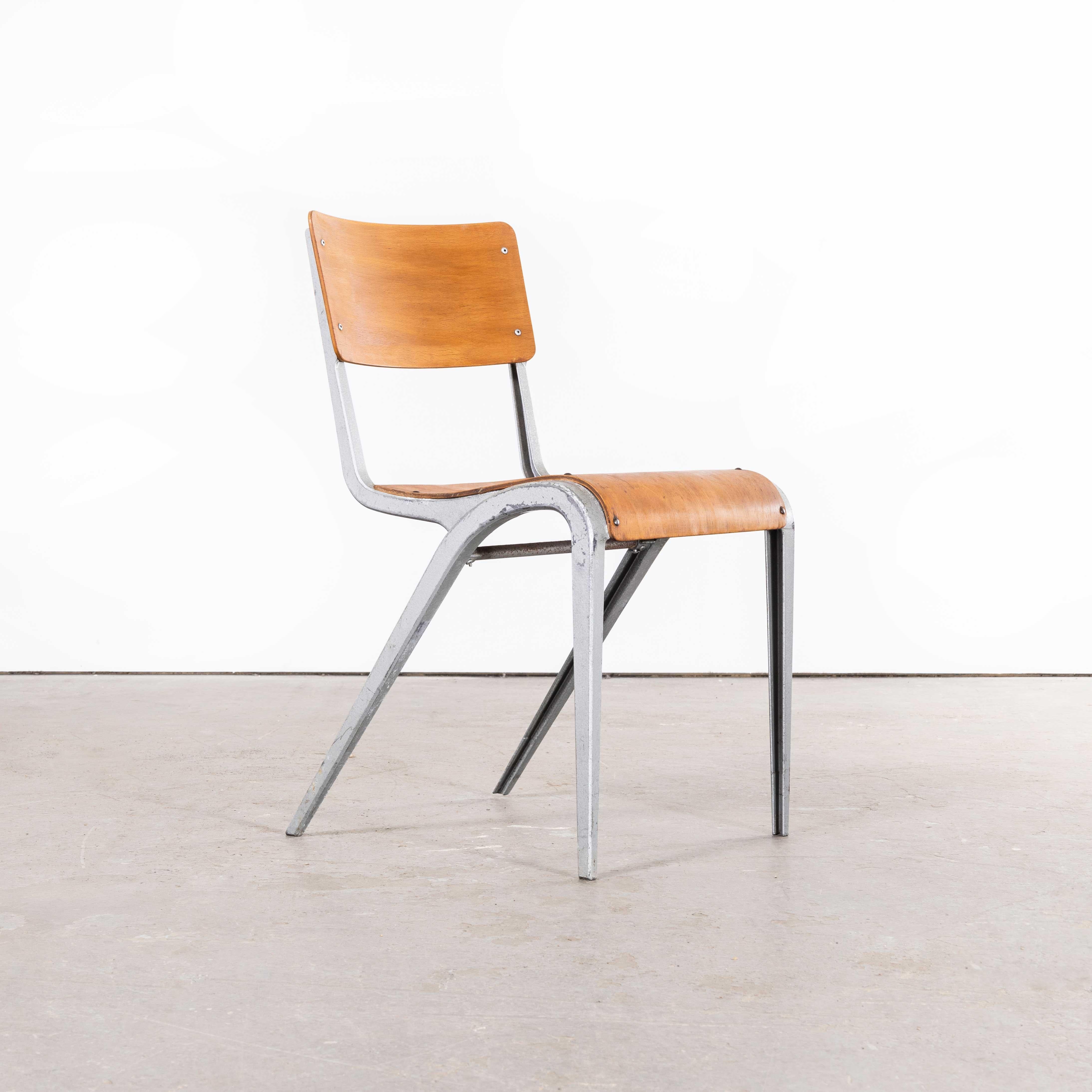 English 1950s James Leonard Esavian Esa Stacking Dining Chairs, Set of Six