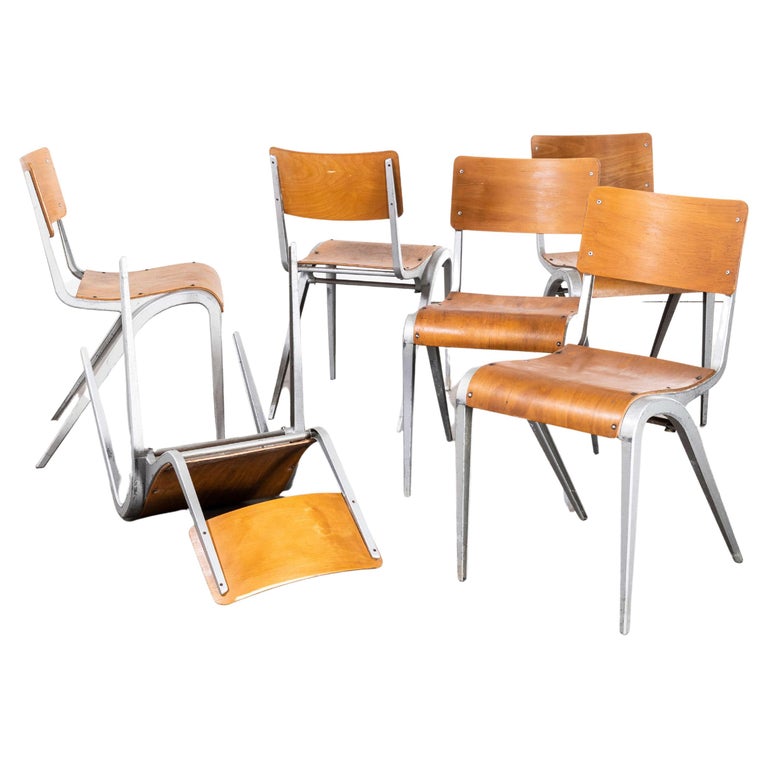 1950s James Leonard Esavian Esa Stacking Dining Chairs, Set of Six For