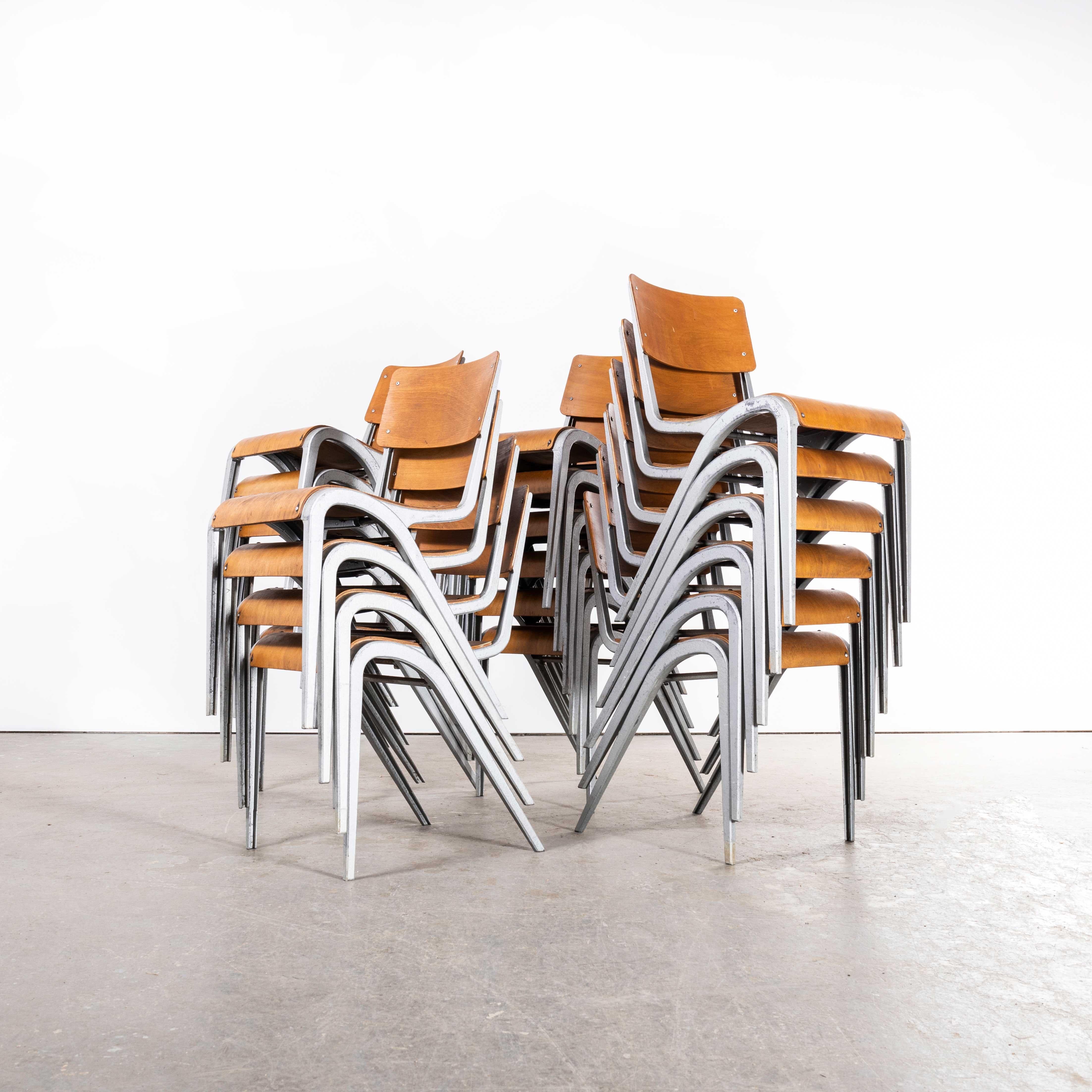 Mid-20th Century 1950s James Leonard Esavian Esa Stacking Dining Chairs, Various Quantities Ava For Sale