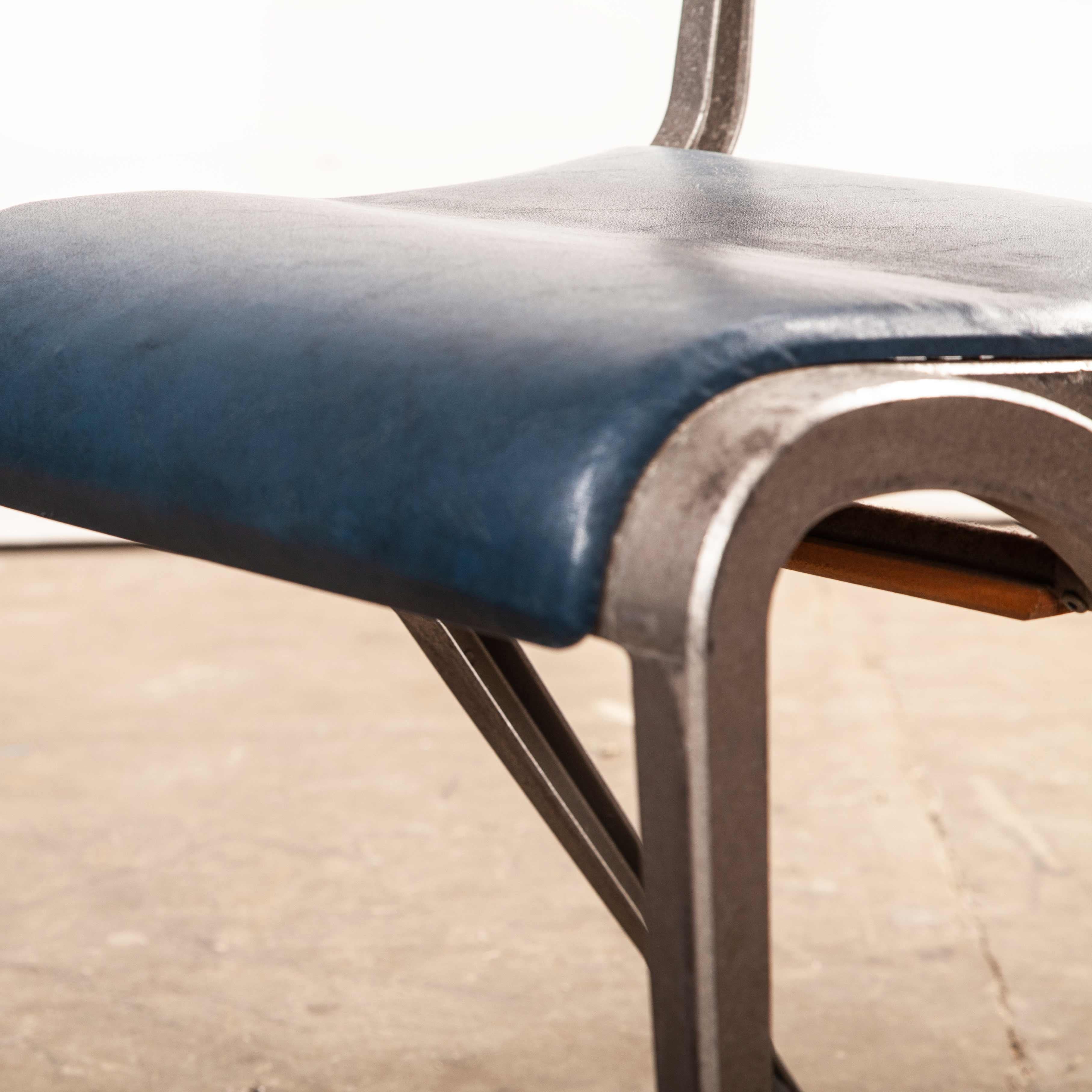 British 1950s James Leonard Esavian ESA Upholstered Stacking Dining Chair, Side Chair