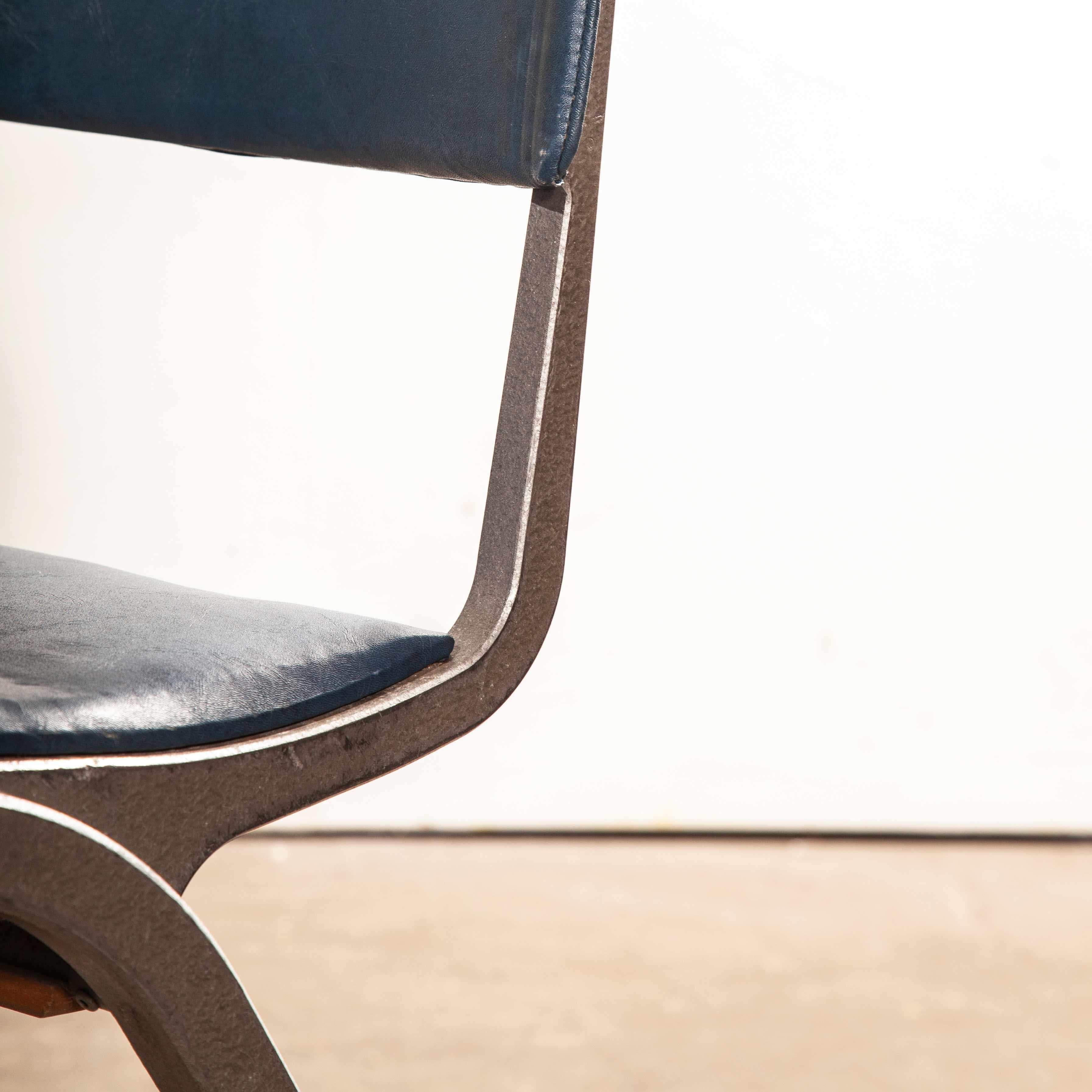 Metal 1950s James Leonard Esavian ESA Upholstered Stacking Dining Chair, Side Chair