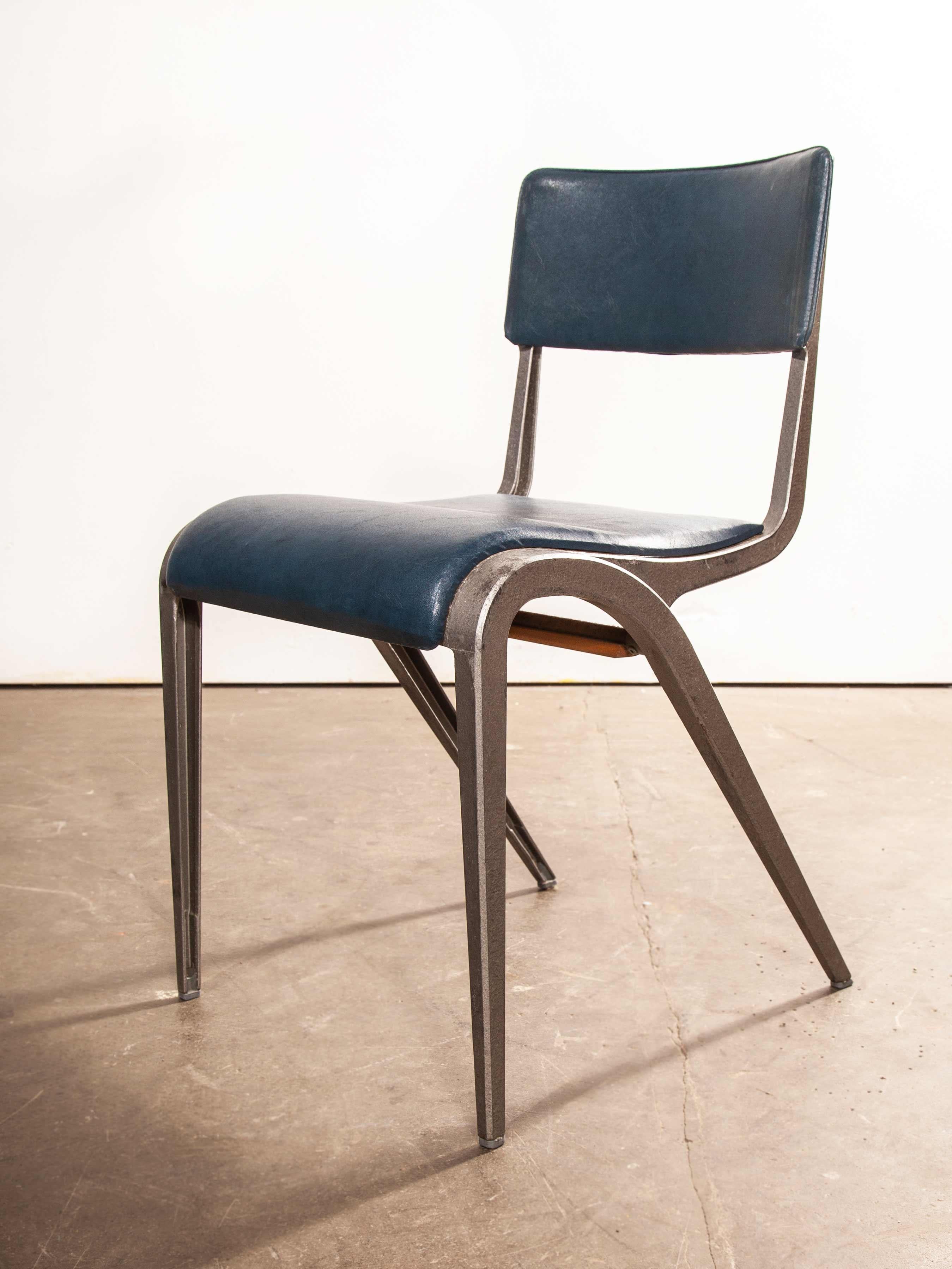 1950s James Leonard Esavian ESA Upholstered Stacking Dining Chair, Side Chair 1