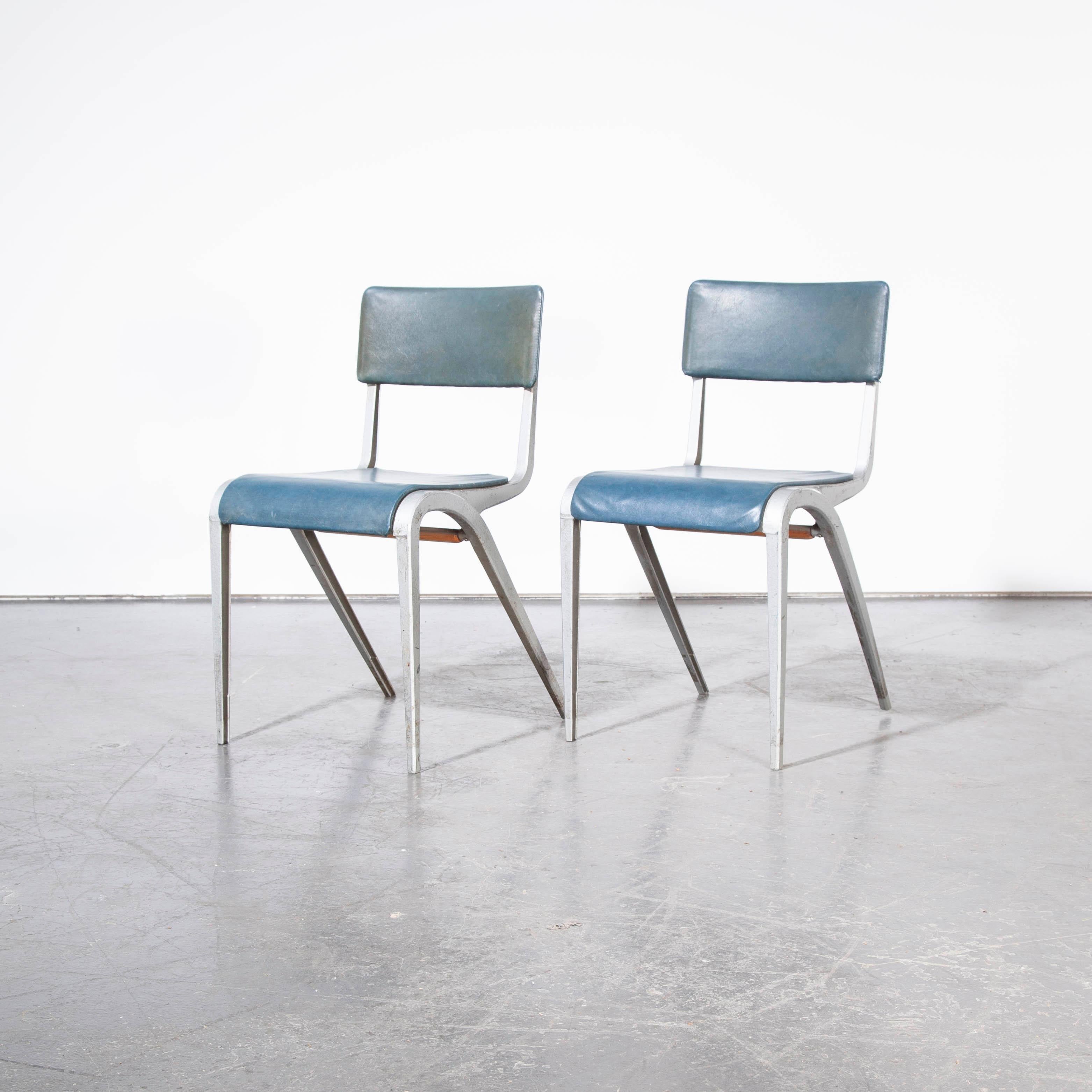 1950s James Leonard Esavian Esa Upholstered Stacking Dining Chairs In Good Condition In Hook, Hampshire