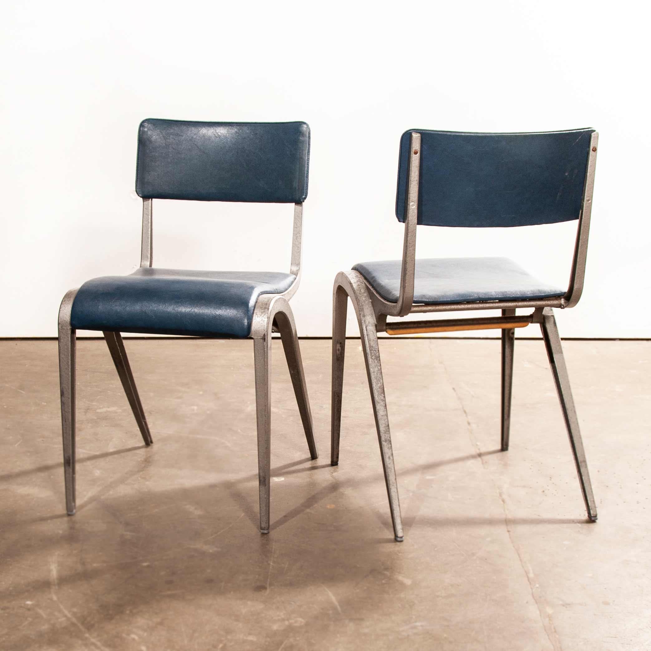 Mid-20th Century 1950s James Leonard Esavian ESA Upholstered Stacking Dining Chairs, Side Chair