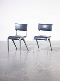 1950s James Leonard Esavian ESA Upholstered Stacking Dining Chair, Side Chair
