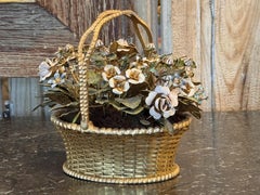 1950s Janet Hutchison Enameled Flowers Basket