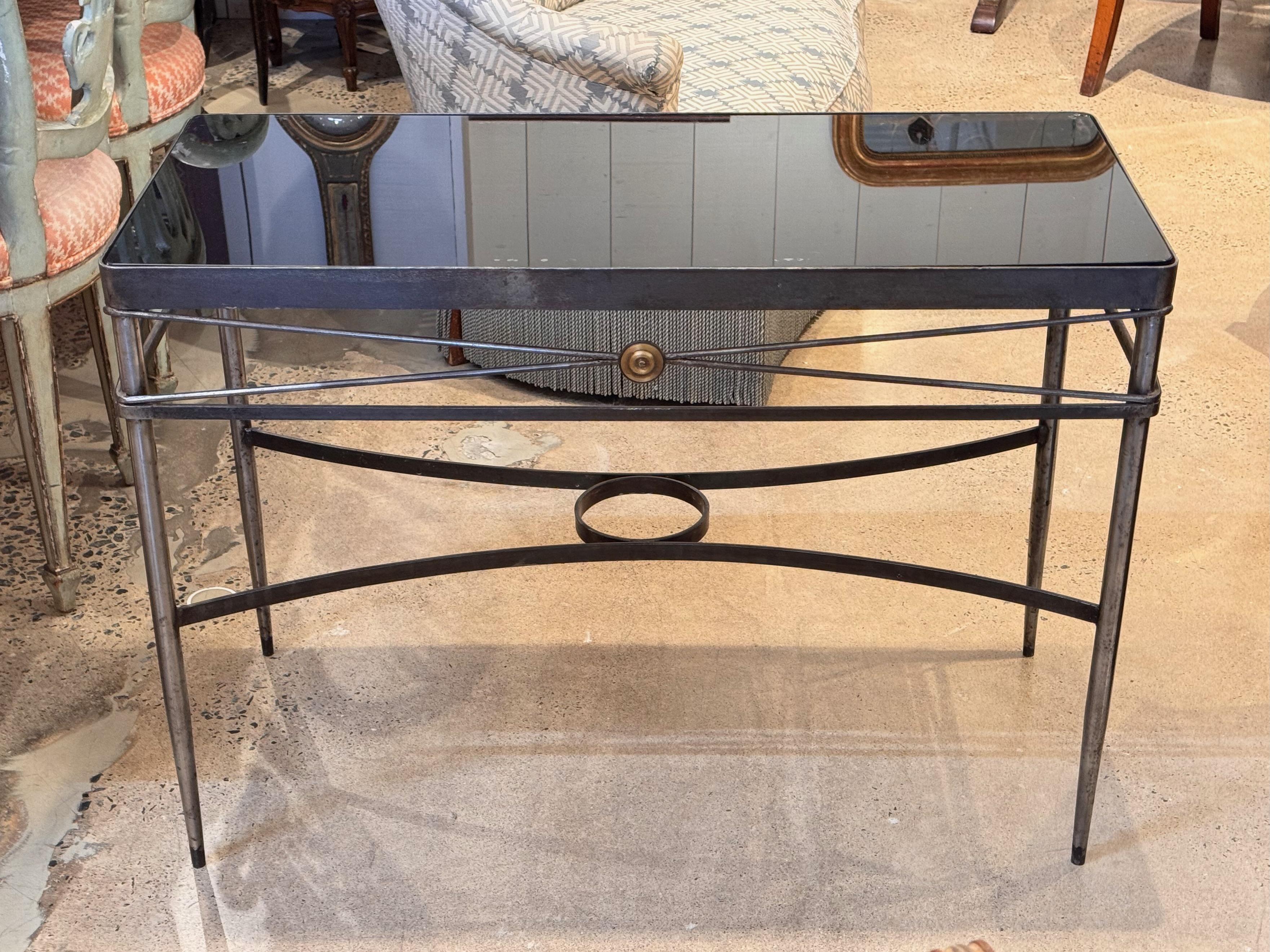 1950s Jansen Style Console Table In Good Condition For Sale In Charlottesville, VA