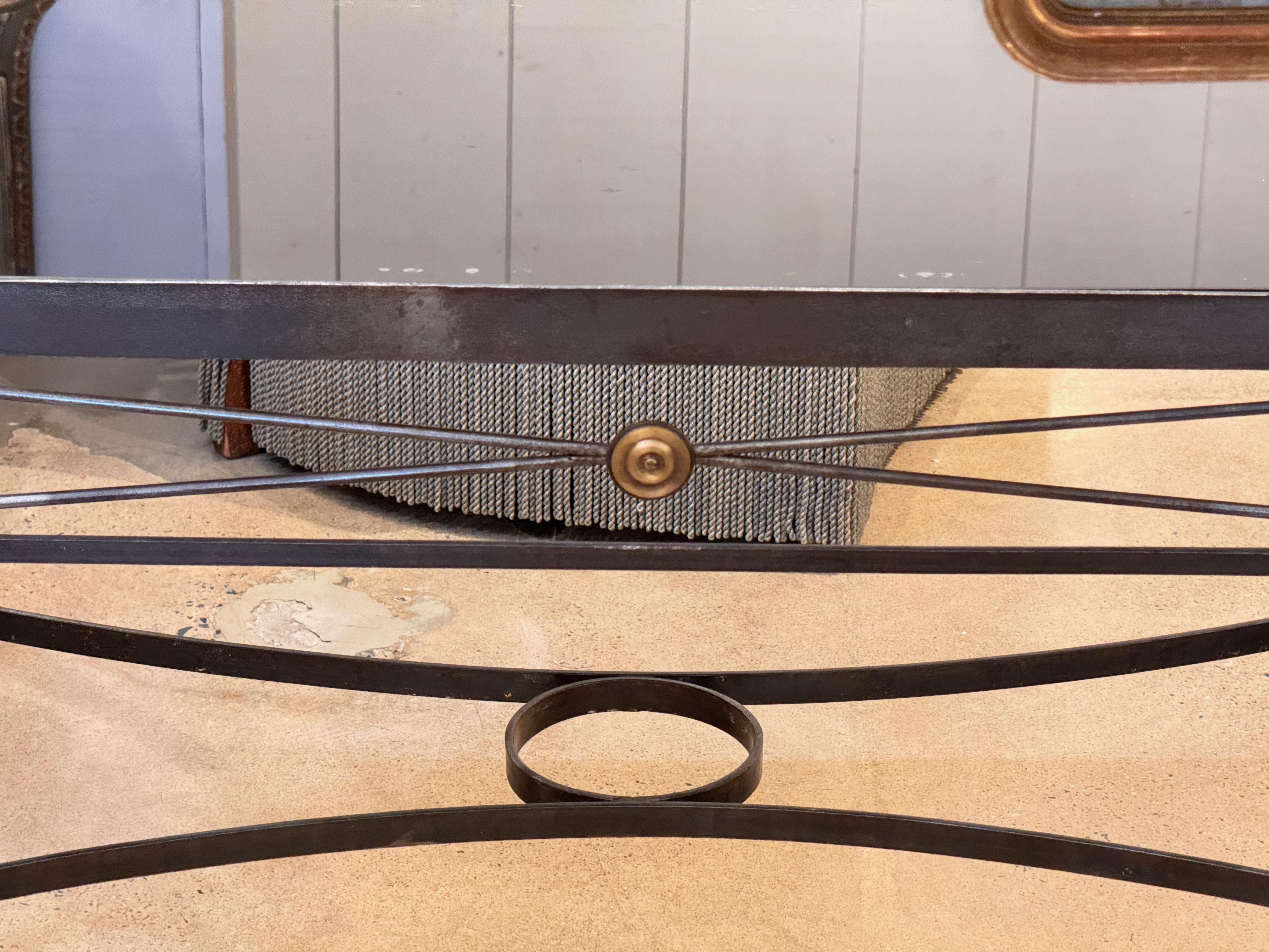 Metal 1950s Jansen Style Console Table For Sale