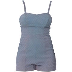 1950er JANTZEN Babyblauer Badeanzug aus Stretch-Mischung für Jungen, einteilig