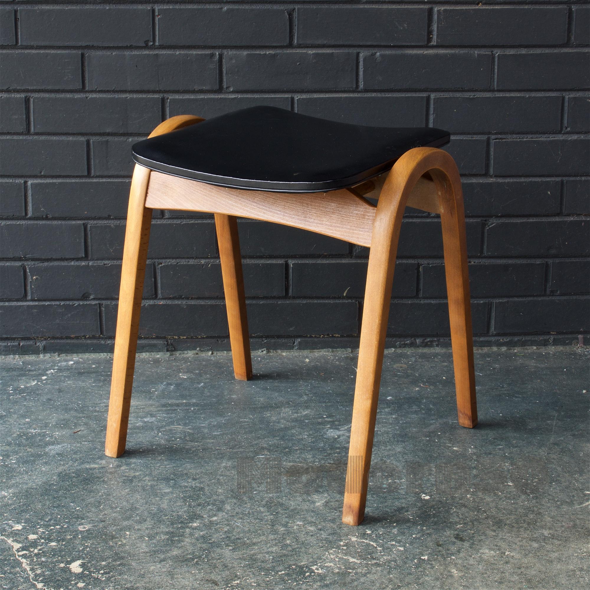 Machine-Made 1950s Japanese Architect Isamu Kenmochi Stool Bentwood Akita Mokko Midcentury