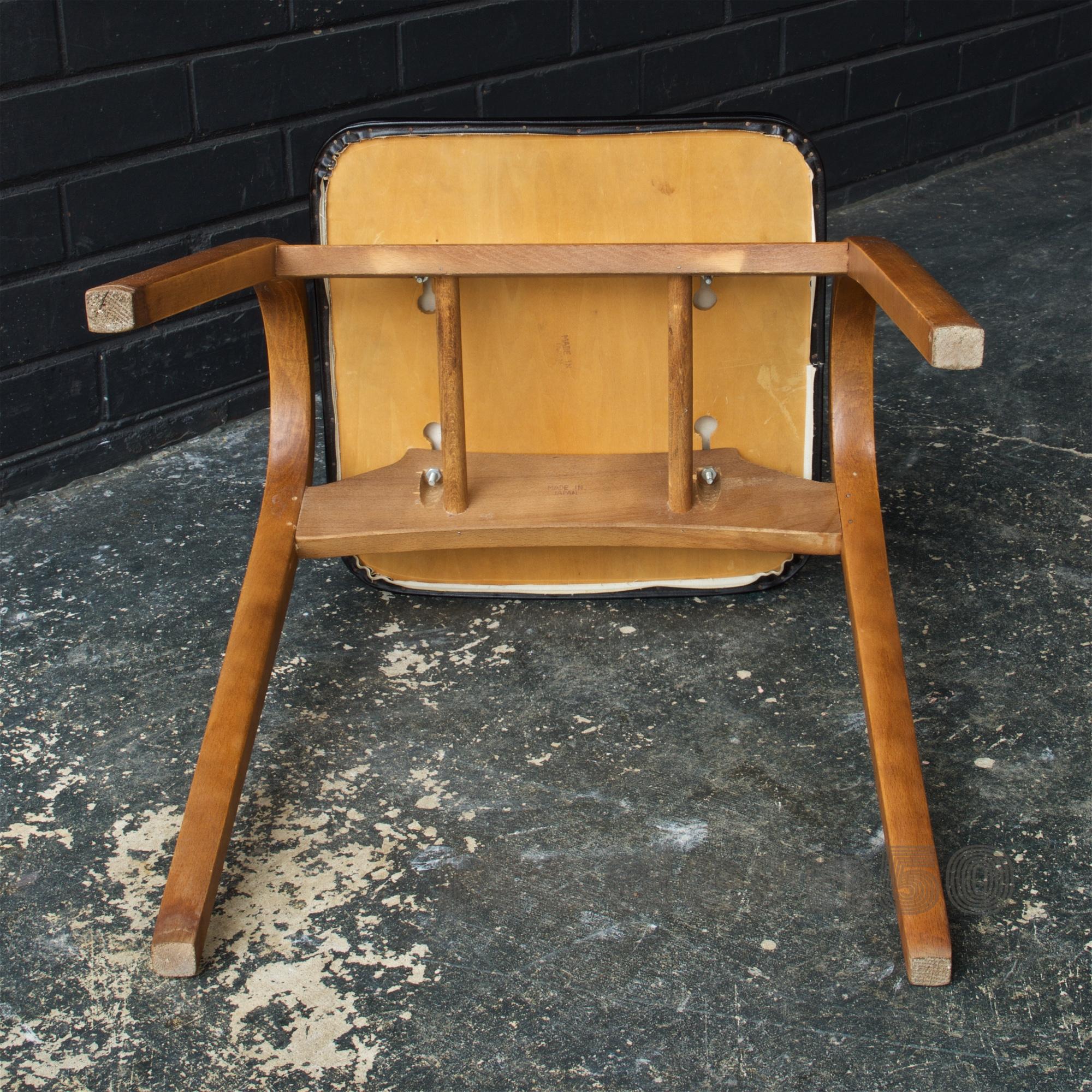 Mid-20th Century 1950s Japanese Architect Isamu Kenmochi Stool Bentwood Akita Mokko Midcentury