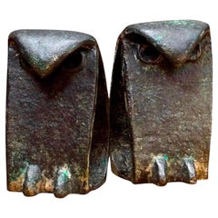 1950er Japanische Eulenskulpturen Brutalistischer Metallschmied Vögel Schwarzes Eisen wie Noguchi