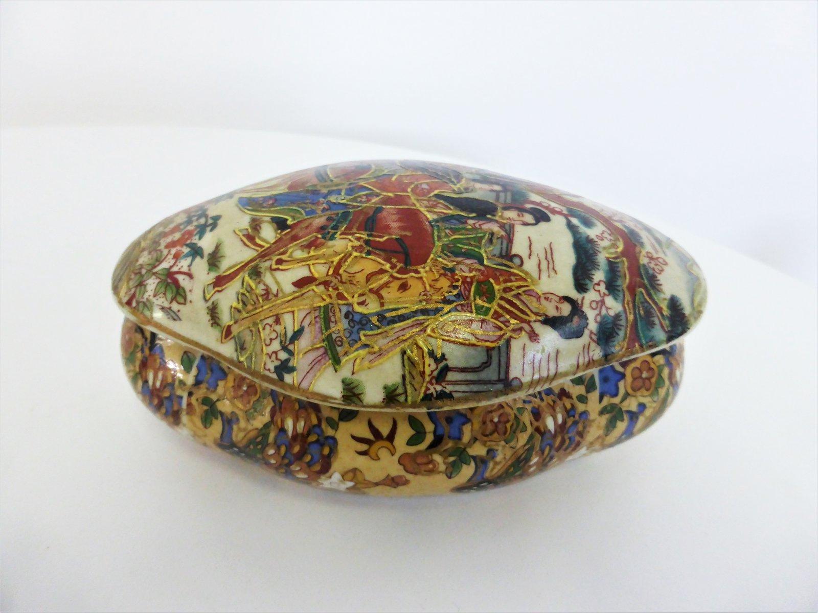 1950s Japanese Satsuma Hand-Painted Ceramic Set - Exquisite Mid-Century Collecti For Sale 16