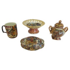 1950s Japanese Satsuma Hand-Painted Ceramic Set - Exquisite Mid-Century Collecti