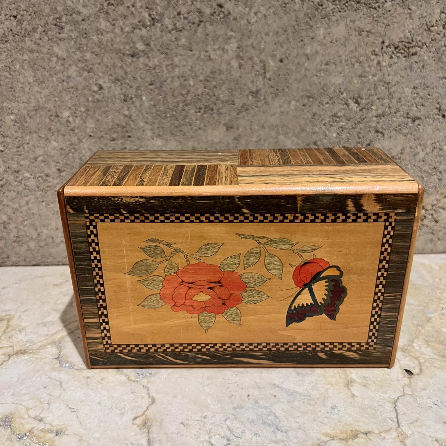 1950s Japanese Scenic Mountains Puzzle Box Wood Inlay 1