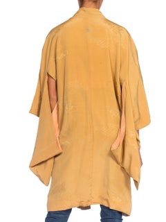 1950S Japanese Silk With Hand Embroidered Family Crest Kimono