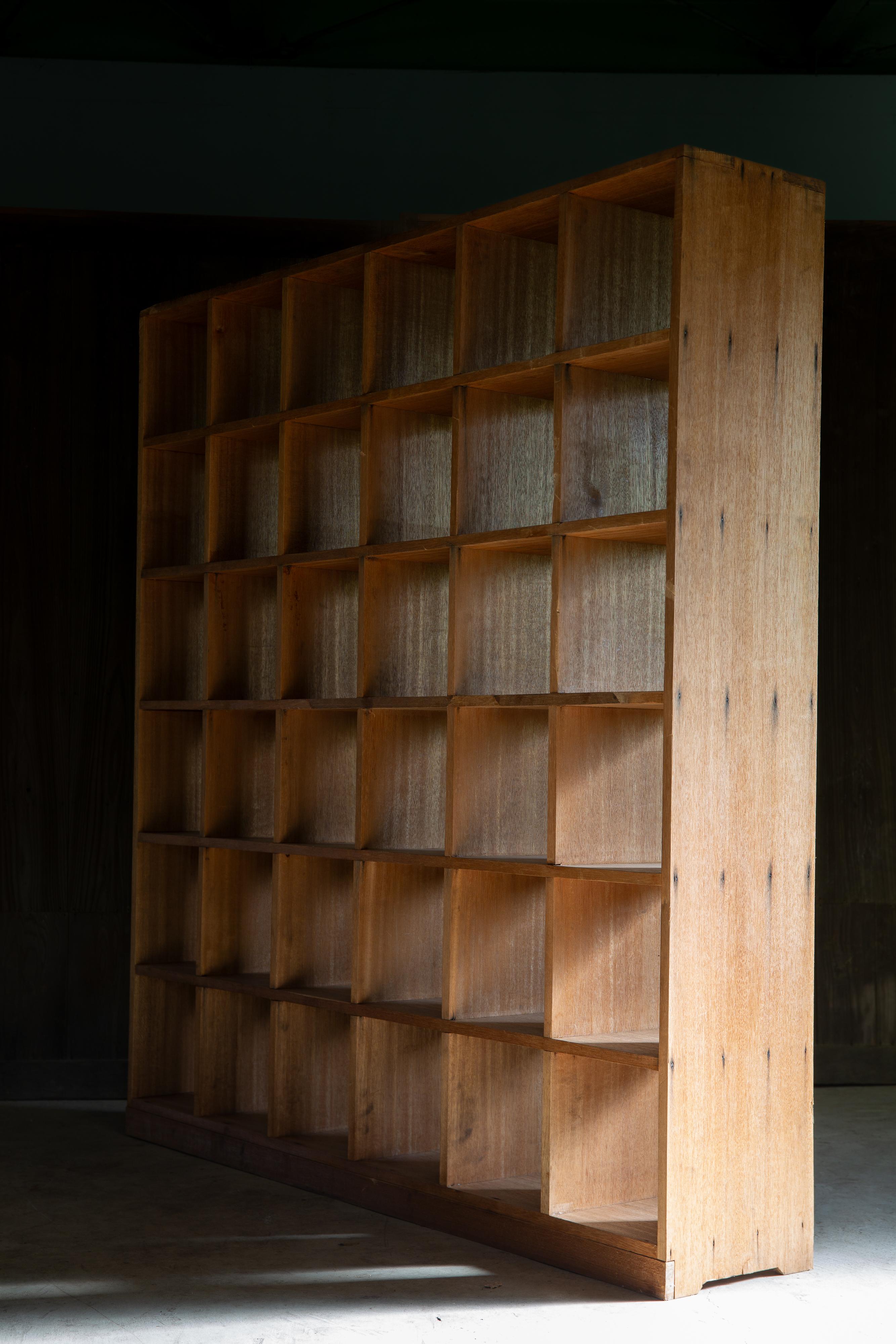 1950s Japanese vintage solid wood tall square open shelf unit wabi sabi japandi For Sale 14