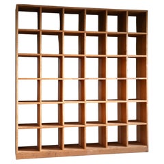 1950s Japanese Vintage solid wood tall square open shelf unit wabi sabi japandi