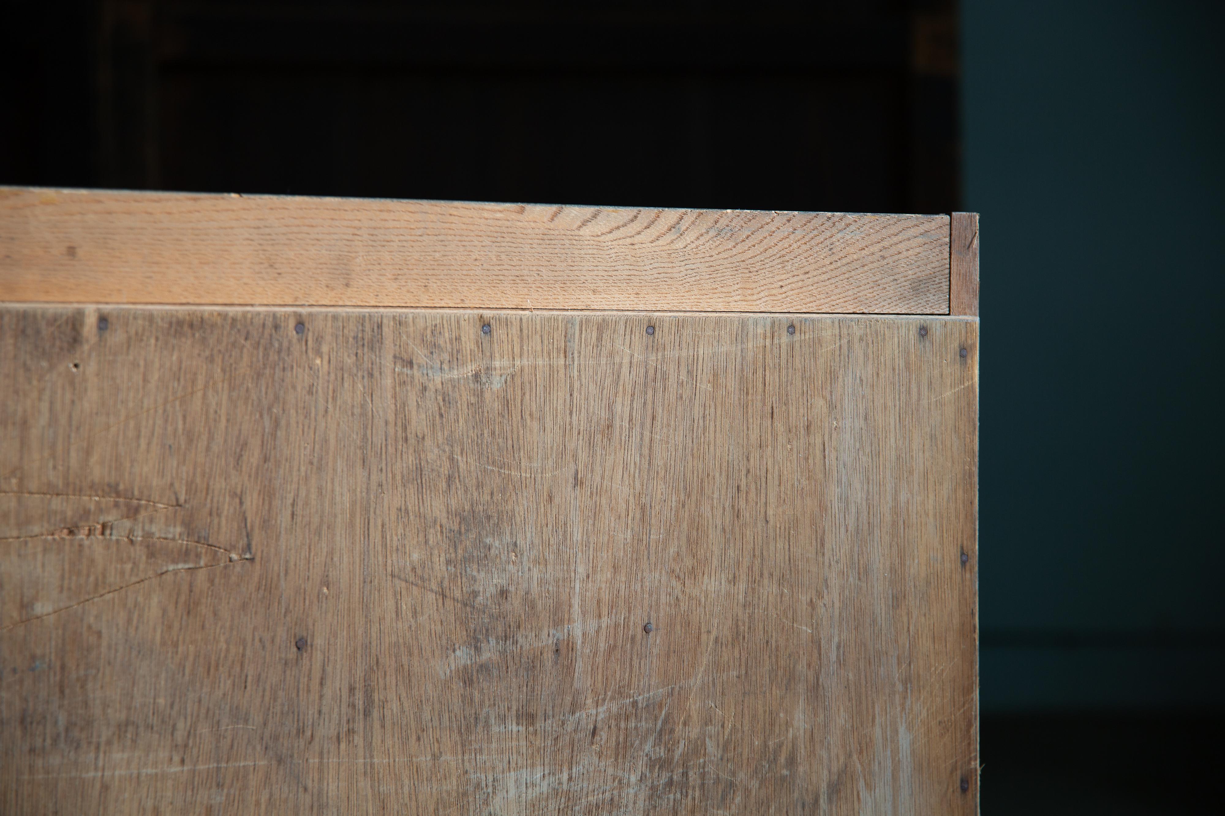 1950s Japonés vintage madera vitrina cuadrada, coleccionistas gabinete orgánico en venta 7