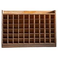 1950s Japanese vintage wood square display case, collectors cabinet organic