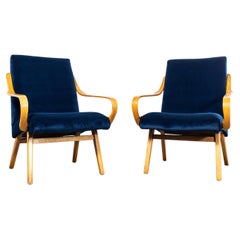Sillones retapizados Jaroslav Šmídek Navy de los años 50 - Pareja