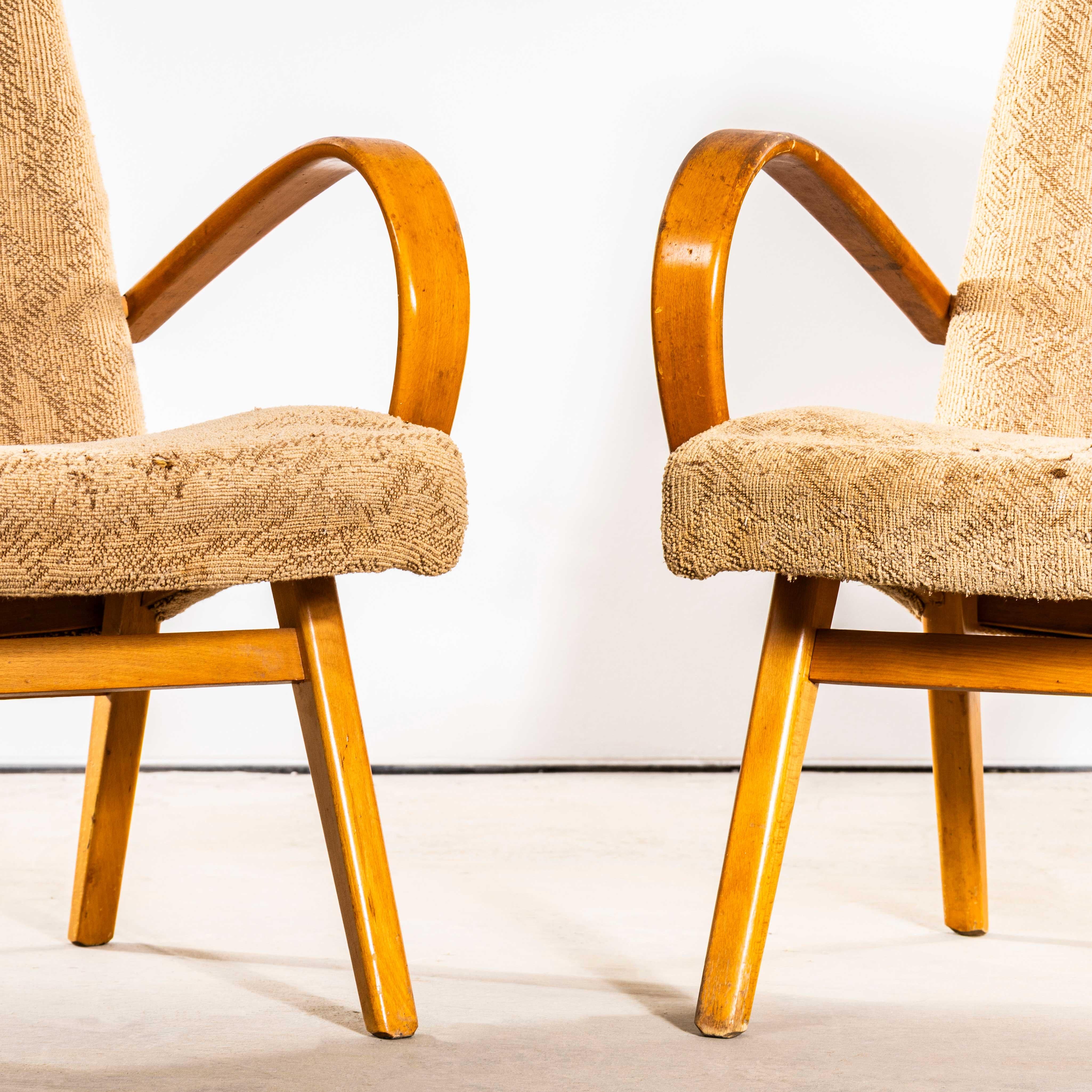 Tessile Poltrone originali Jaroslav Šmídek degli anni '50 in jacquard geometrico - Standar in vendita