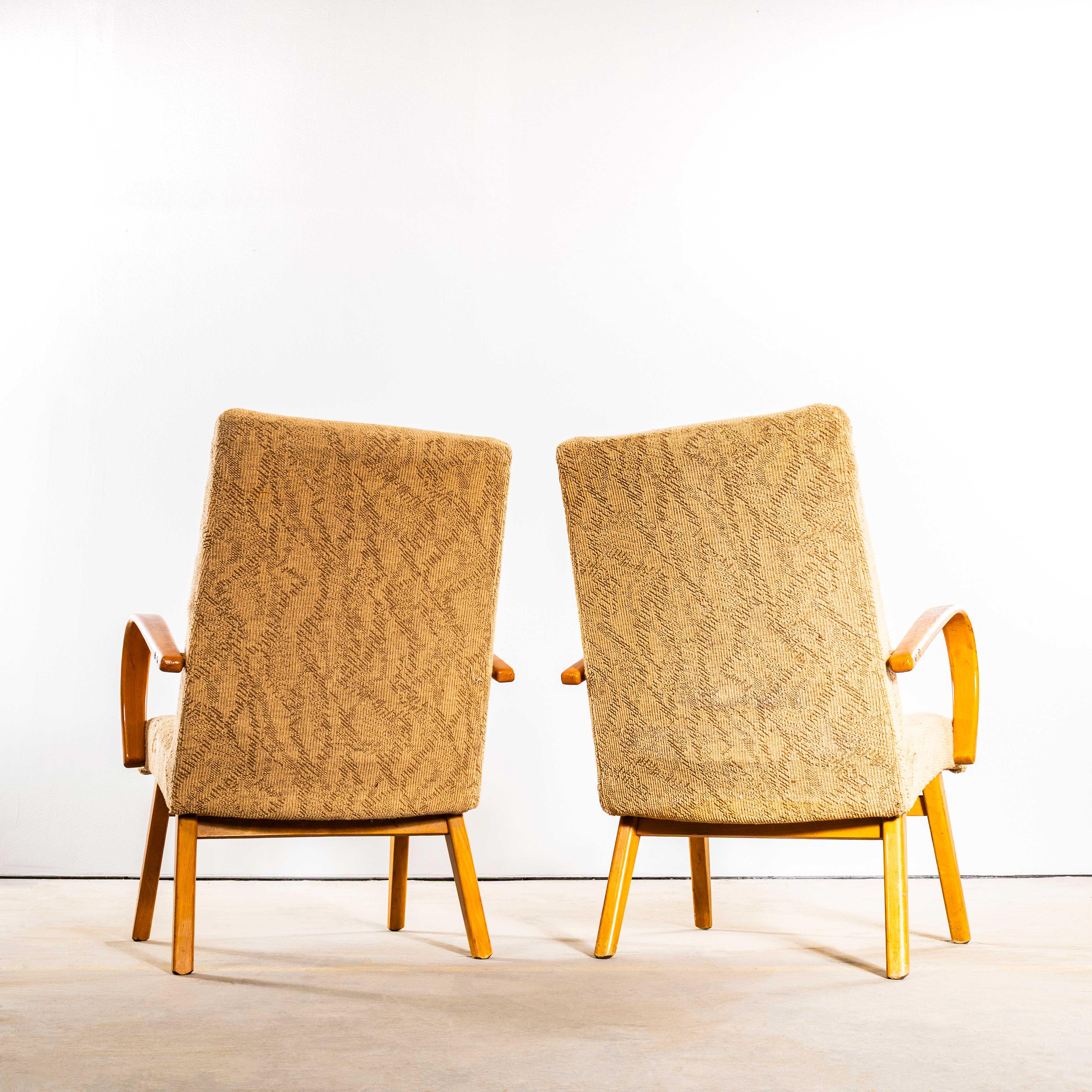 Poltrone originali Jaroslav Šmídek degli anni '50 in jacquard geometrico - Standar in vendita 1
