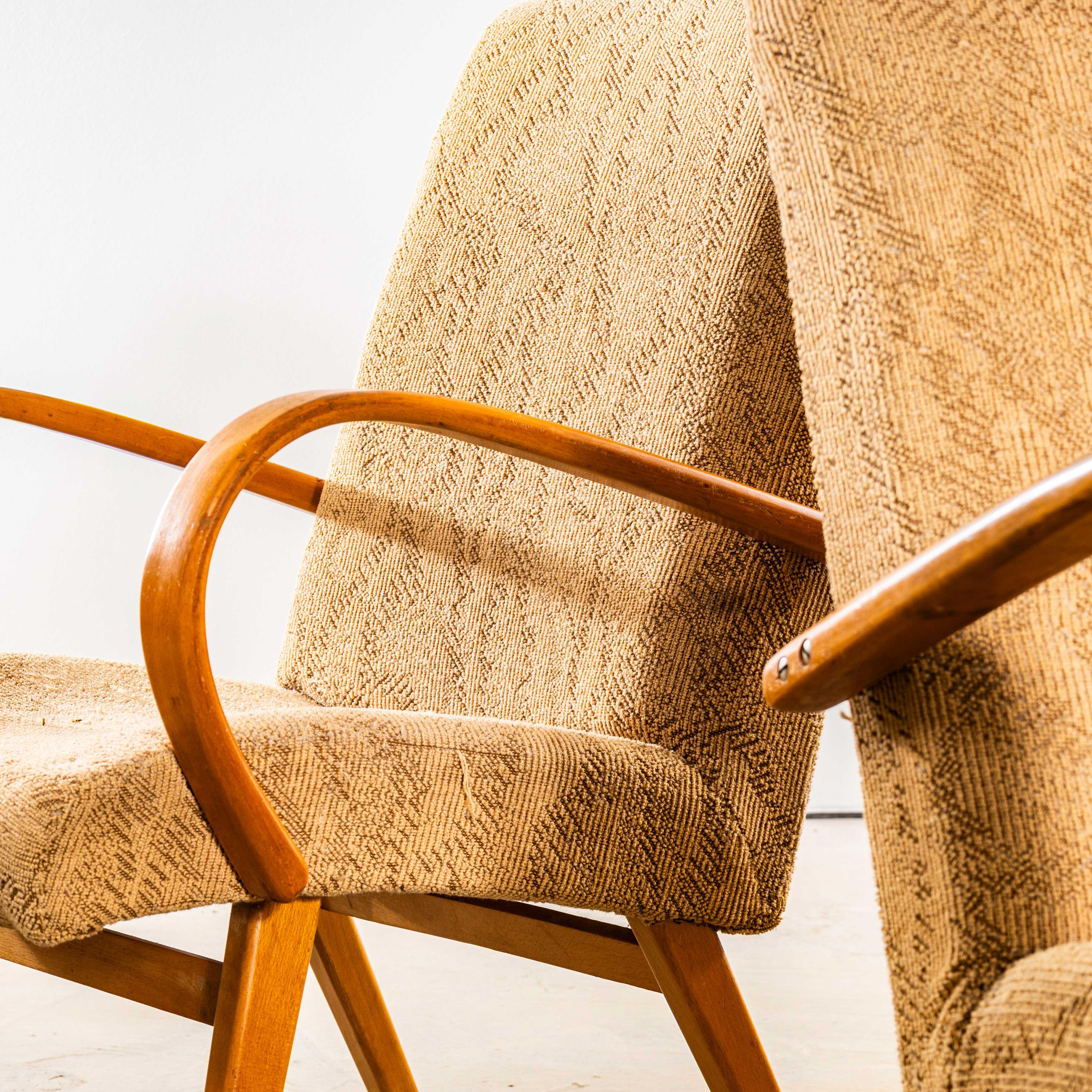 Poltrone originali Jaroslav Šmídek degli anni '50 in jacquard geometrico - Standar in vendita 2