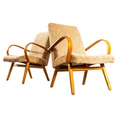 Poltrone originali Jaroslav Šmídek degli anni '50 in jacquard geometrico - Standar
