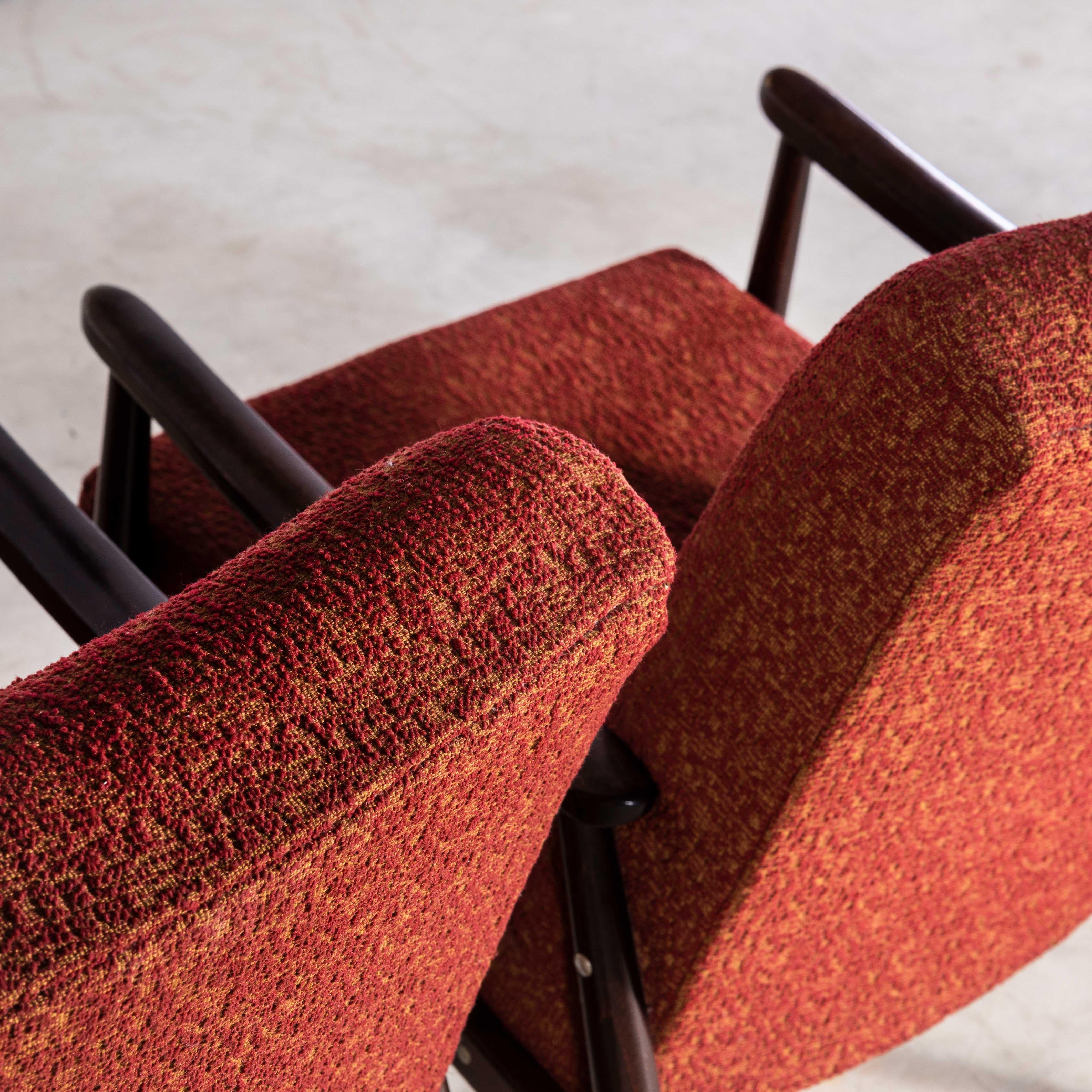 Jaroslav Smidek Original-Sessel aus den 1950er Jahren – Paar tiefrote im Zustand „Gut“ im Angebot in Hook, Hampshire