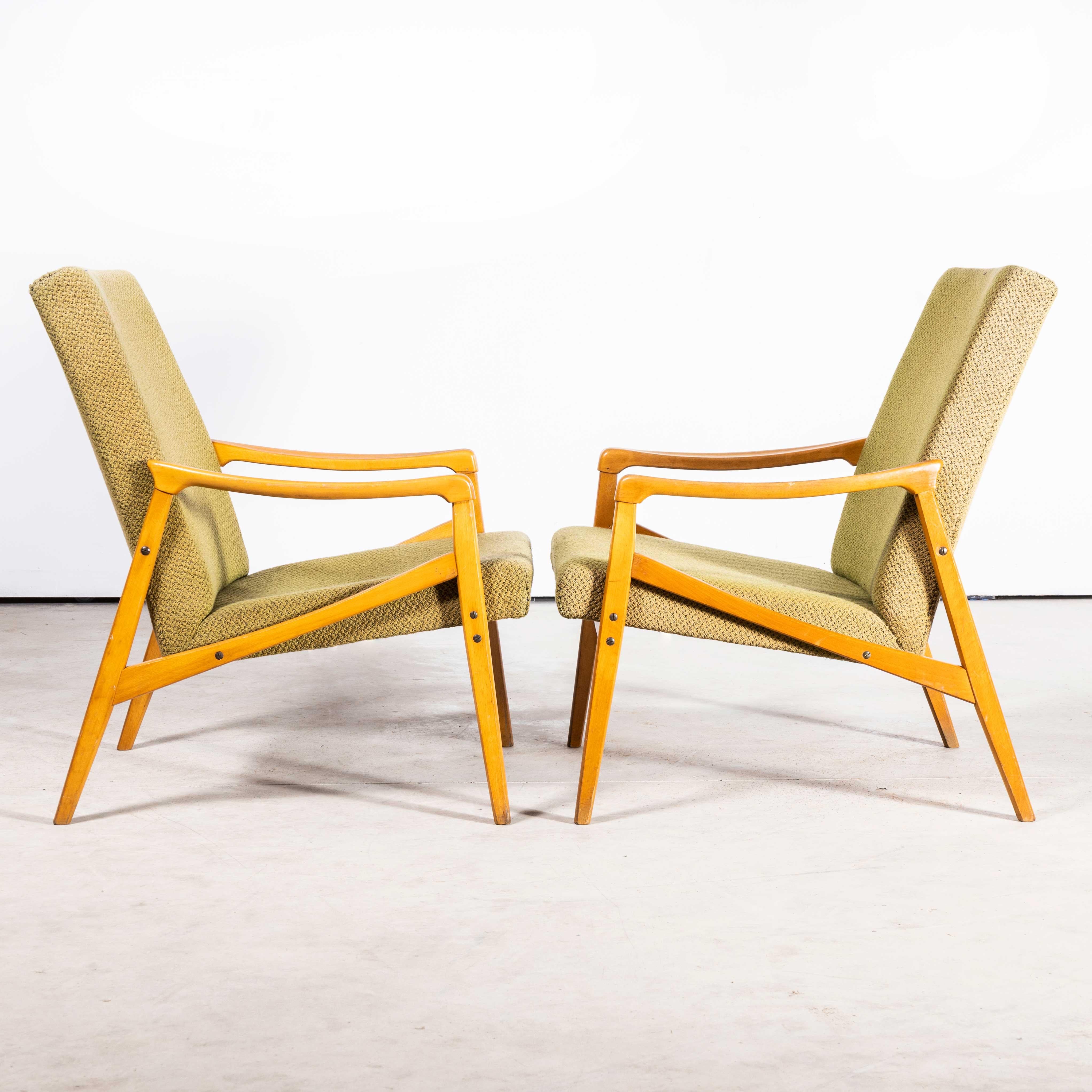 Jaroslav Smidek Original-Sessel aus den 1950er Jahren – Paar in Limonengrün im Zustand „Gut“ im Angebot in Hook, Hampshire