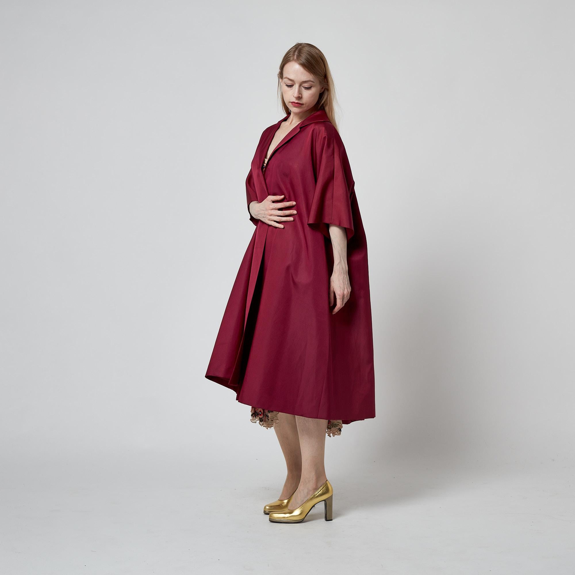 Jean Dessès Haute Couture des années 1950 Veste Swing en soie de mûrier en vente 2