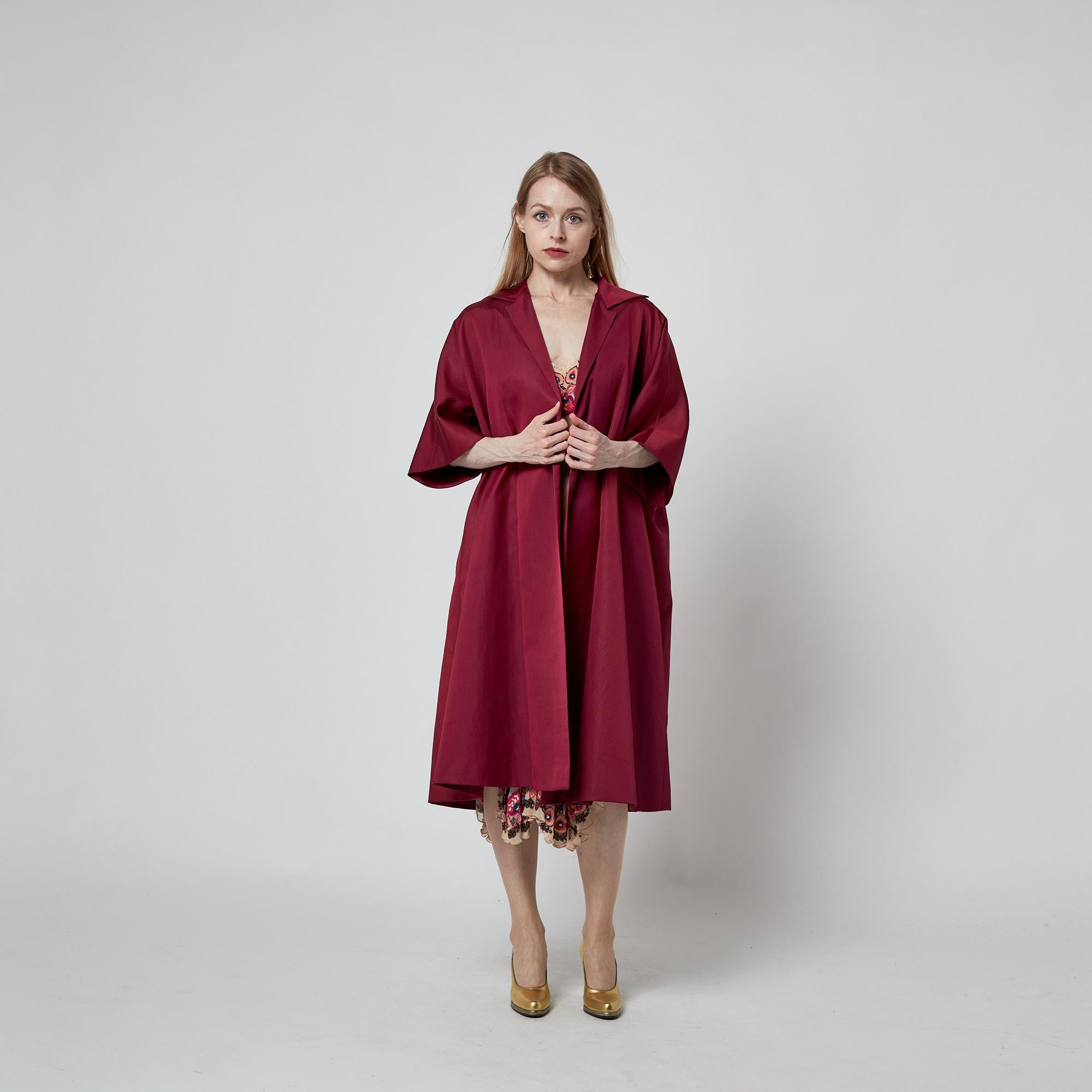 Jean Dessès Haute Couture des années 1950 Veste Swing en soie de mûrier en vente 3