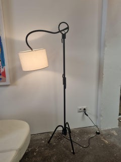 1950s Iron Floor Lamp, France Mid-Century