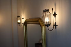 1950's Jean Royere Style Iron Sconces