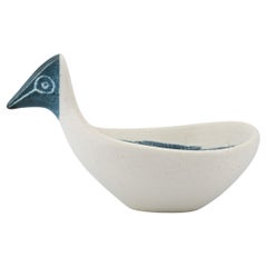 Vintage 1950s Ackerman Rare Early Porcelain Bird Bowl California Modern Design Icon