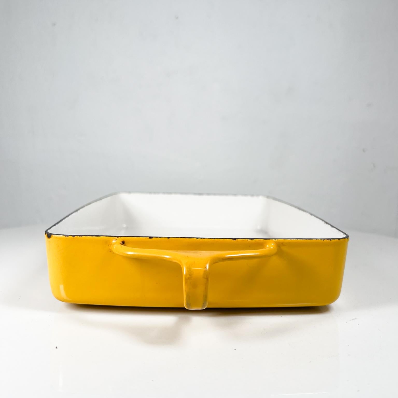 French 1950s Jens Quistgaard Dansk France Kobenstyle Yellow Enamel Baking Pan Casserole