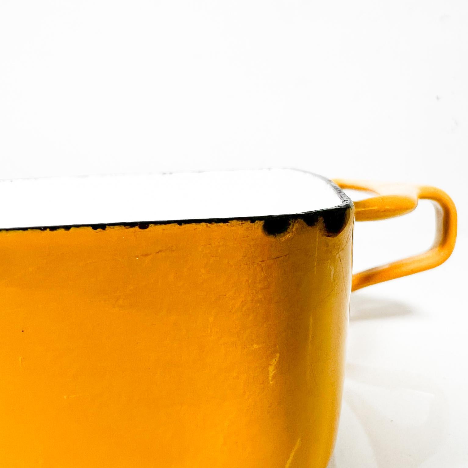Mid-20th Century 1950s Jens Quistgaard Dansk France Kobenstyle Yellow Enamel Baking Pan Casserole