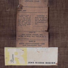 1950s Jens Risom C-106 Walnut Arm Chair in Original Brown Leather 3x Available