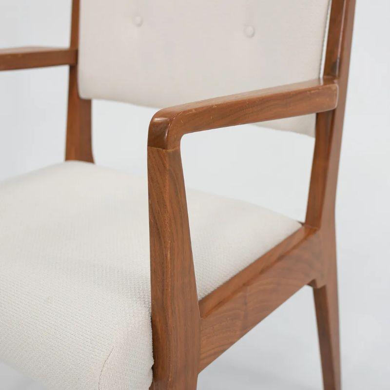 Walnut 1950s Jens Risom Design C 106 and C 206 Dining Chairs Set of Six For Sale