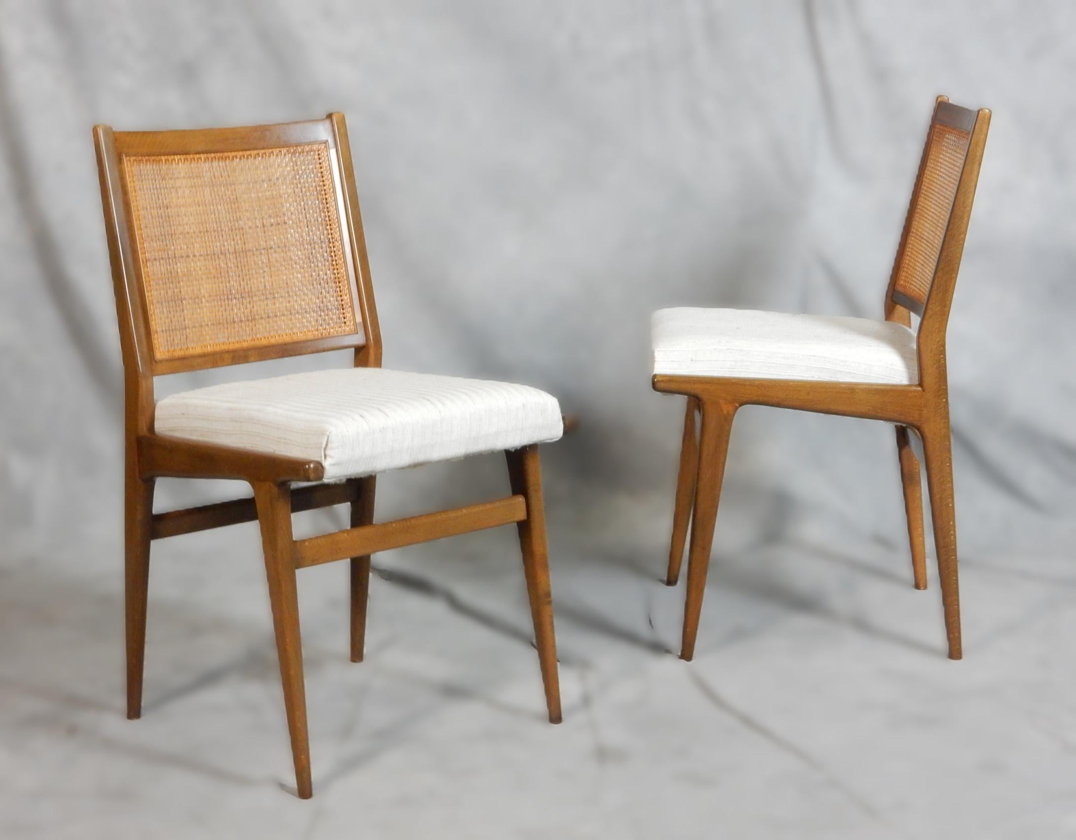 1950's Jens Risom design Cane Back Dining Chairs by J.O. Carlssons Möbelindustri For Sale 4