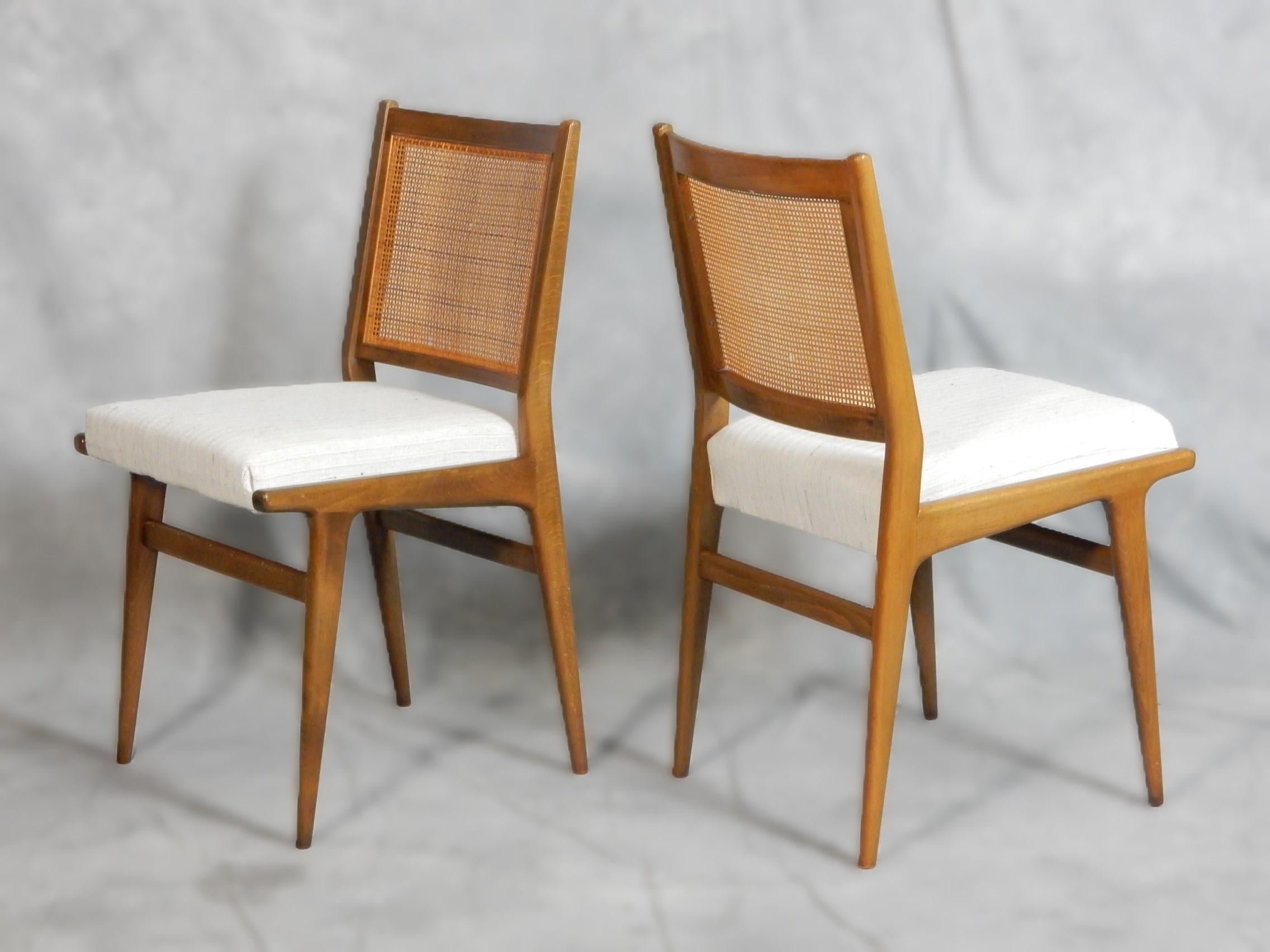 Swedish 1950's Jens Risom design Cane Back Dining Chairs by J.O. Carlssons Möbelindustri For Sale