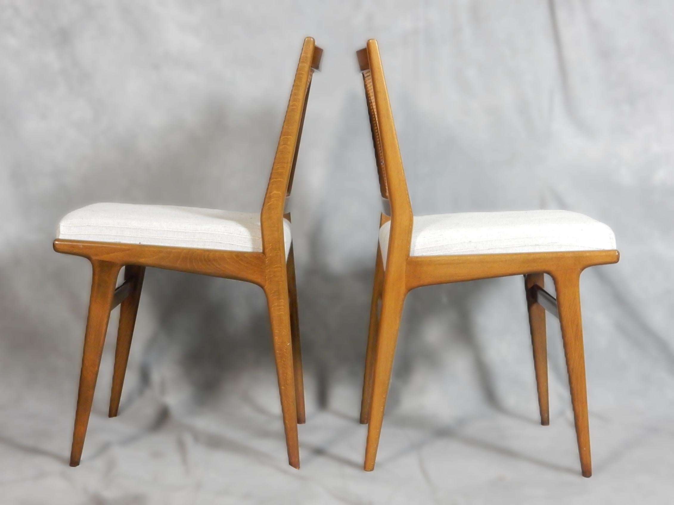 20th Century 1950's Jens Risom design Cane Back Dining Chairs by J.O. Carlssons Möbelindustri For Sale